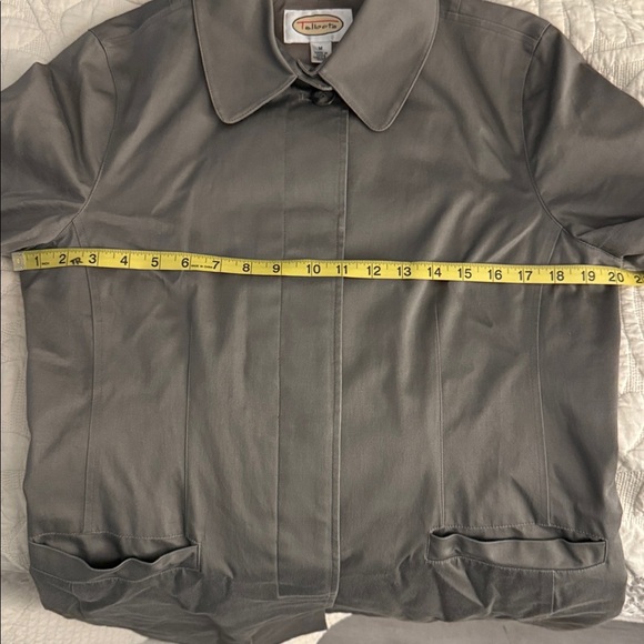 Talbots EUC Women’s Hidden Button Gray/Brown Trench Coat Size-M - Picture 10 of 11